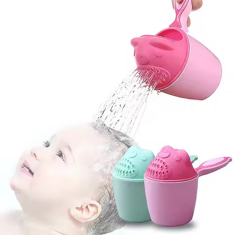 Cute Cartoon Baby Shower Shampoo Cup Kids Bathing Toys Bathroom Shower Shampoo Rinse Cup Hair Washin