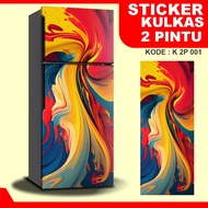 2-door Refrigerator Sticker Abstract Motif Many Motifs