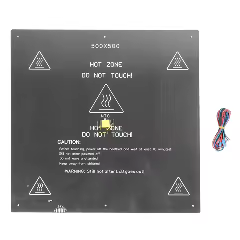 3D Printer Heated Bed 500x500mm 3D Printer Hotbed Platform Aluminium Alloy Heatbed 24V 350W 3D Print