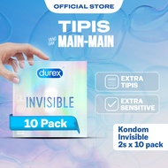 Durex Invisible Kondom Super Tipis Kondom Aman Pria 2s (10 pcs) - Condom with Lubricant