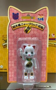 NY@brick 白色招財貓 招福 100% Be@rbrick