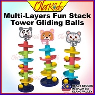 OLAKIDS Baby Roll Tower Fun Rolling Slide Insert Ball Stack Tower Gliding Kids Children Education