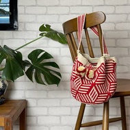 哥倫比亞製 單肩斜背包 單揹帶 Wayuu 編織手工包 紅米