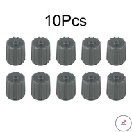 WOW】10pcs Plastic Gray Tire Valve Stem Caps TPMS Tire Cap with Gasket
