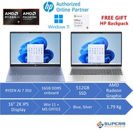 HP OmniBook 5 Al 16-ag1022AU , 16-ag1023AU  (RYZEN AI 7 350/ 16GB DDR5 RAM/ 512GB SSD/ 16'' 2K IPS)