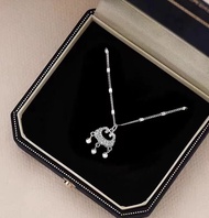 S990 Sterling Silver Safety Lock Necklace For Womens Pendant Light Luxury Niche Design Clavicle Chai