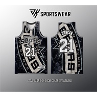 SAN ANTONIO SPURS FULL SUBLIMATION BASKETBALL JERSEY FREE CUSTOMIZE OF NAME AND NUMBER