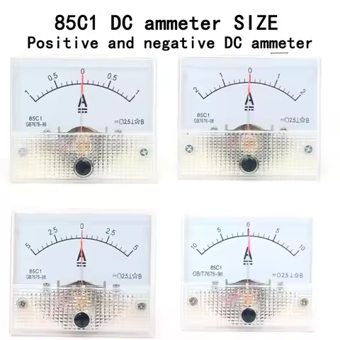 85C1 Positive and Negative DC Ammeter ± 1A ± 2A ± 5A ± 10A ± 20A Size 64mm * 56mm