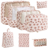 8PCS Travel Packing Cube Cartoon Travel Storage Bag Set Clothes Shoes Toiletries Sorting Bags for Lu