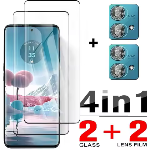 4in1 Tempered Glass For Motorola Edge 40 Neo Screen Protector Camera Lens Protective Film for Moto E