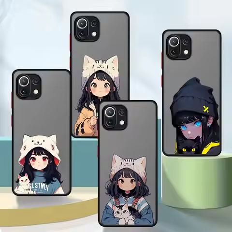 Cartoon Cute Anime Girl Phone Case for Xiaomi Mi 14 12 13 Pro 11T 9T 13 Lite 11 Lite 12T 12X 10T 12T