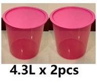 ready atock - 2pcs Tupperware  One Touch Large 4.3L pink -  (2)