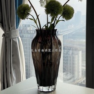 HJM-Italian Glass Crystal Glass Vase Light Luxury High-End Restaurant Hotel Home Furnishings Soft De