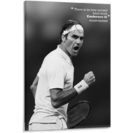NIOKUM Roger Federer Poster The Motivational Posters For Home Decor Tennis Canvas For Boys Bedroom G