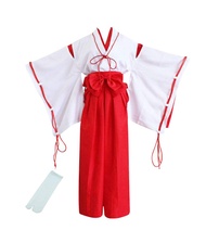 Kikyo Cosplay Miko Costume Japanese Kimono Kikyou Red and White with Tabi Socks