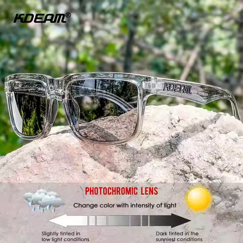 KDEAM Photochromic And Polarized Sunglasses Men Category 3 Polarized Sun Glasses Women Unique Frame 