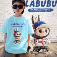 💥 HOT พร้อมส่ง เสื้อยืดเด็กลาบูบู้ Labubu Pop Mart Children's T-shirt พิมพ์ลาย ผ้าCotton เสื้อยืดเด็ก