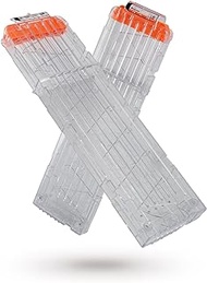 EKIND 18-Dart Clips Compatible with Nerf Elite Magazines - Quick Reload Soft Dart Ammo Clip for Nerf Toy Guns (2-Pack, Transparent)