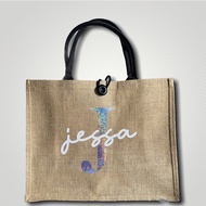 Burlap Tote Bag Personalized