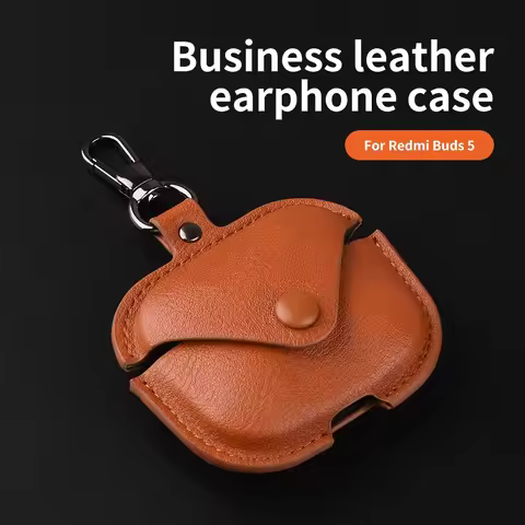 Business PU Leather Earphone Cover For Xiaomi Redmi Buds 5 Pro 4 Lite Buds4 Pro Case Protective Shel