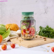 HONEYHIVE​ Leakproof Salad Jar, Plastic with Side Opening Salad Container, Salad Box Transparent Por