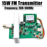 15W FM Transmitter PLL Stereo audio FM broadcast 76m-108MHz frequency Digital LCD display Radio Station Receiver HAM amplifier