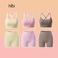 Hibi Sports women's yoga clothes include bra BA528 & Shorts QS213, Luxury Hi Fabric, with padding