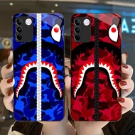 DJ-8 Bape shark Casing GLASS soft frame black vivo v23e Y200 V29 Y200E V27E V27 T3 V29E Y100 V30 V23