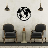 Map Metal Wall Art 3D Metal World Map Globe Artwork Wall Hangings Metal Sign ArtWrought Iron Crafts 