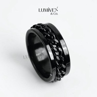 Men's Stainless Steel Ring with Lumivex Chain Motif C04