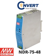 Mean Well NDR-75-48 (NDR-75) DIN RAIL Switching Power Supply AC/DC 24Vdc - 76.8W 48V 1.6A