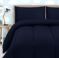 Utopia Bedding All Season Navy Comforter Set with 2 Pillow Cases, 3 Piece Soft Brushed Microfiber Ki
