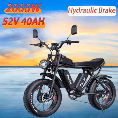 Ridstar Q20 E-Bike Powerful Dual motor 2000W 52V 40AH 20*4.0 Off-road Tyre Electric bike adult Alumi