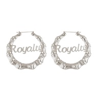 Bamboo Earrings for Women 90s 80s Large Bamboo Joint Hoop Earrings Big Circle Earrings Studs Punk Pa