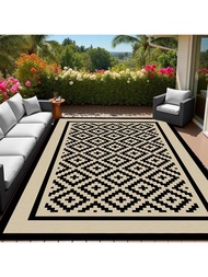 5ft X 8ft Waterproof Outdoor Rug, Double-Sided Plastic Area Rug, Modern Patio Carpet, Large Outdoor 