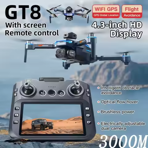 Professional Drone GT8 8K Wide-Angle HD 1080P Camera WiFi FPV Height Hold Foldable RC Drone Quadroto