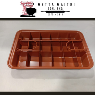 Metta Maitri Brownie Brownie Copper by Gotham Steel Nonstick Baking Pan with Built-in Slicer, Ensure