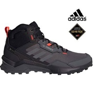 男裝UK7.5,9.5 to UK12.5 Adidas TERREX AX4 Mid GORE-TEX Men Trekking shoes COLOR: black/carbon/red