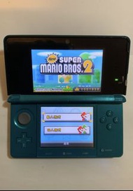 3DS 藍綠色（64GB) + 透明殼 + USB充電線