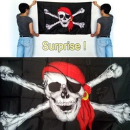 Pirate Flag 3x5 ft Calico Flag Halloween Jolly Roger Skull Flag Polyester Banner