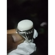 Akik Yaman Putih Asli Silver 925 Ring