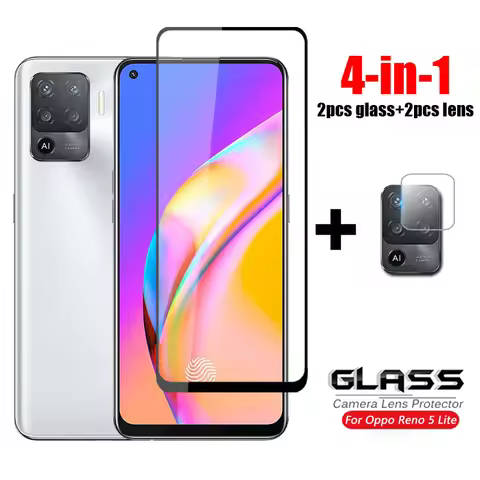 Full Cover Tempered Glass on Reno 5 Lite Screen Protector For Oppo Reno2 Z 2Z 3 4 5 Lite 4Z 4F Ace 2