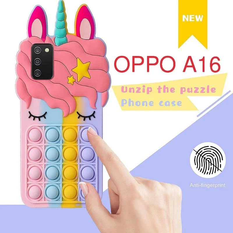 Case Oppo A16 A54 A55 A53 A33 A95 5G A1K A5S A7 A11K F9 A15 2020 A9 2020 SILIKON POP IT