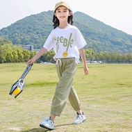 GAMGAAN ชุดกีฬาเด็กผญ ชุดเด็กผู้หญิง เสื้อยืดเด็กผญ เซ็ต2ชิ้นลำลองสไตล์เกาหลี ชุดเซ็ทเด็ก เสื้อผ้าเด็กโต เสื้อเด็กหญิง10_12