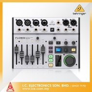 BEHRINGER FLOW 8 8-Input Digital Mixer with Bluetooth Audio  App Control, 60mm Channel Faders, 2 FX 