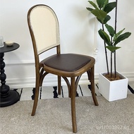 Dining Chair Sonaite Backrest Solid Wood Dessert Coffee Chair Restaurant Chair Vintage Milk Tea Shop