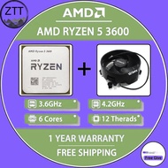ใช้ AMD Ryzen 5 3600 R5 3600โปรเซสเซอร์3.6 GHz 32M แคชหกคอร์สิบสองเธรด7NM 65W ซ็อกเก็ต100-000000031 AM4ไม่มีพัดลม