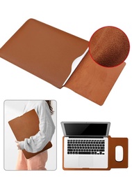 15 吋棕色 PU 皮革筆記型電腦公文包套 11 13 14 15 吋通用套袋適用於 Macbook Air Pro HP Matebook 聯想華碩宏碁電腦筆電 ETC 型號