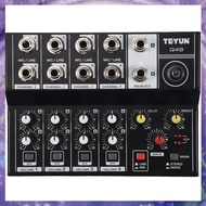 (GPBS) 1 PCS Professional Sound Audio Mixer Black ABS 8 Channel 48V Phantom Power Reverb Mixing Cons