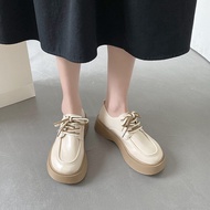 [ส่งเร็วพิเศษ!] รองเท้าหัวกลมยอดนิยมของญี่ปุ่น รองเท้าผู้หญิงสไตล์อังกฤษ รองเท้าแฟชั่นส้นแบน รองเท้านักเรียน รองเท้าพื้นหนา